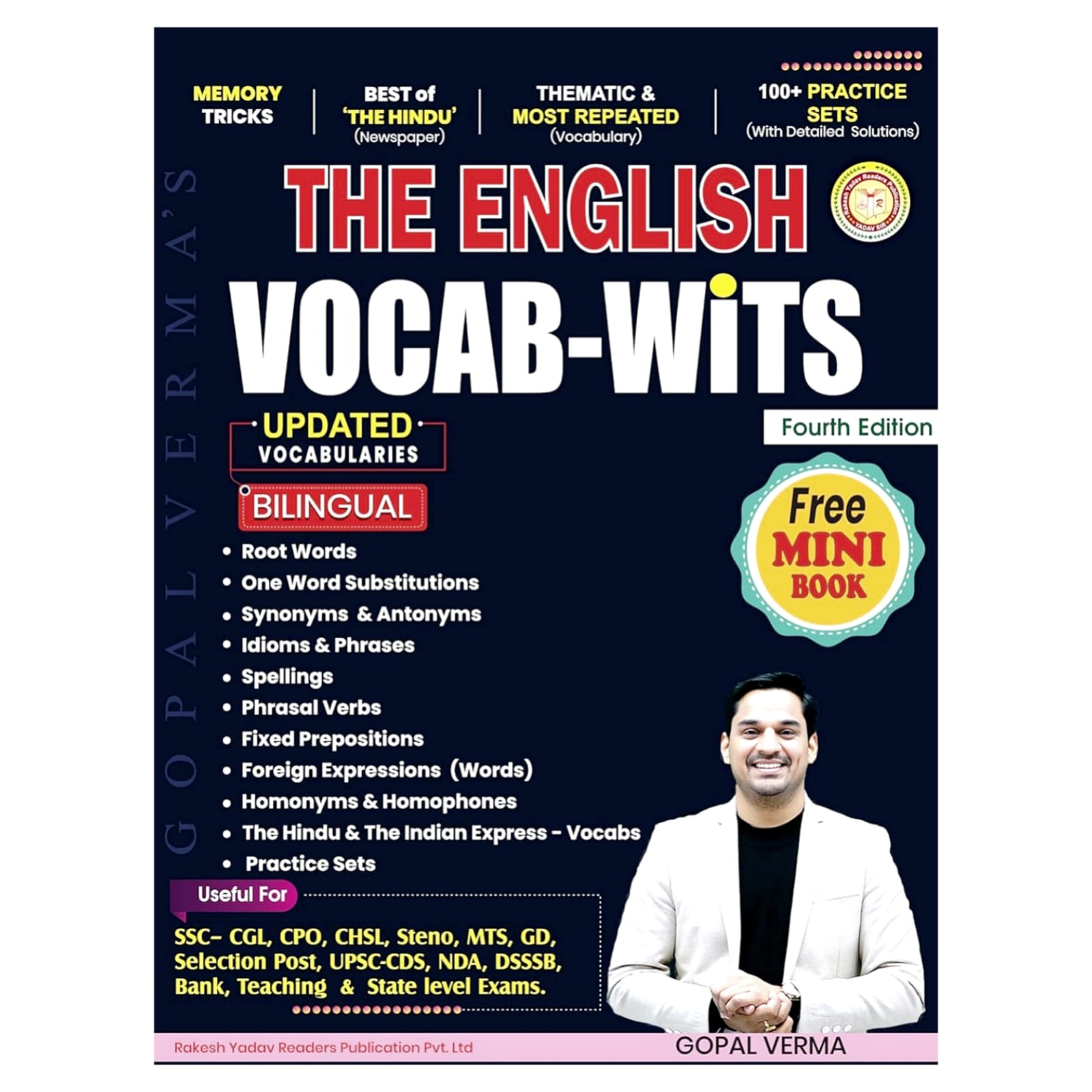  THE ENGLISH  VOCAB-WiTS with The Mini Book SSC-CGL, CPO, CHSL, Steno, MTS, GD, Selection Post, UPSC-CDS, NDA, DSSSB, Bank, Teaching & State Level Exams | 100+ Practice Sets